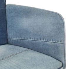 Vidaxl Kreslo wingback patchwork denim plátno