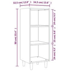 Vidaxl Komoda hnedý dub 34,5x32,5x90 cm spracované drevo