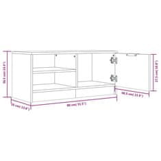 Vidaxl TV stolíky 2 ks dymový dub 80x35x36,5 cm spracované drevo