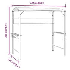 Vidaxl Altánok so strechou 220x110x200 cm krémový