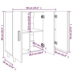 Vidaxl Komoda dub sonoma 90x34x80 cm kompozitné drevo