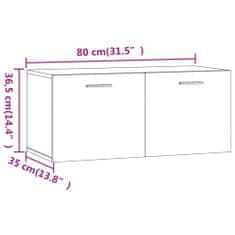 Vidaxl Nástenná skrinka dymový dub 80x35x36,5 cm spracované drevo