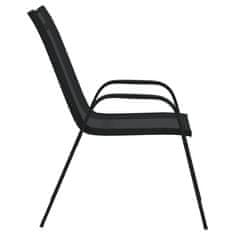 Vidaxl Stohovateľné záhradné stoličky 4 ks čierne textilénová látka