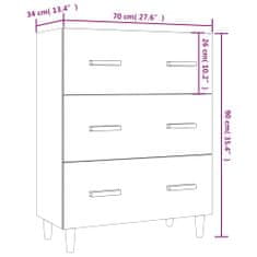 Vidaxl Komoda lesklá biela 70x34x90 cm spracované drevo