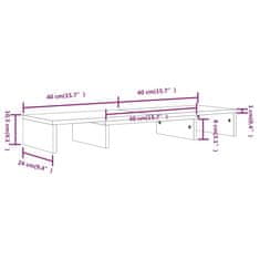 Vidaxl Stojan na monitor 80x24x10,5 cm masívna borovica