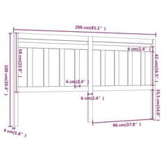 Vidaxl Čelo postele medovo-hnedé 206x4x100 cm masívna borovica