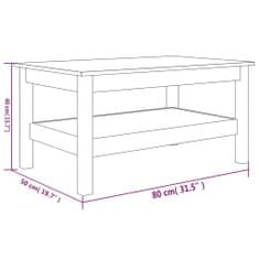 Vidaxl Konferenčný stolík 80x50x40 cm borovicový masív