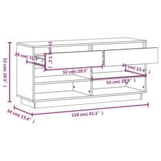 Vidaxl Skrinka na topánky sivá 110x34x52 cm masívna borovica