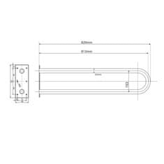 SAPHO Handicap oporné madlo tvar u 813, biela (XH540W)