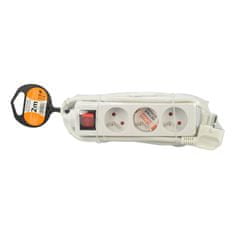 Solight Predlžovací kábel 2m/3z+V PK23V