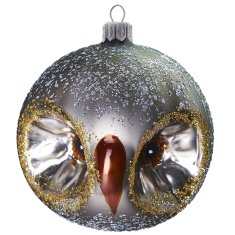 Decor By Glassor Vianočná dekorácia – sova sivá
