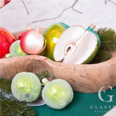 Decor By Glassor Sklenené jablko zelené