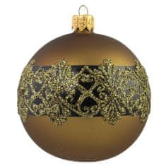 Decor By Glassor Zlato-čierna ozdoba s dekoratívnym pruhom