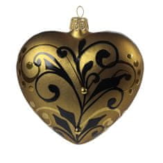 Decor By Glassor Zlaté srdce se zlatočerným dekorem