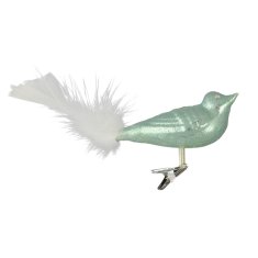 Decor By Glassor Pastelovo zelený vtáčik