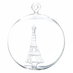 Decor By Glassor Guľa s čírou Eiffelovou vežou 