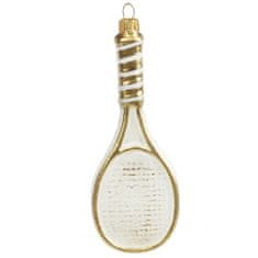 Decor By Glassor Vianočná ozdoba tenisová raketa krémovo-zlatá