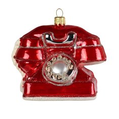 Decor By Glassor Vianočná ozdoba červený telefón