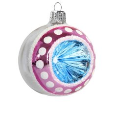 Decor By Glassor Vianočná ozdoba s modrým reflektorom
