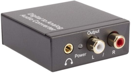 praktický dac prevodník audio signálu mozos dac01 skvelá zvuková kvalita optický vstup koaxiálny vstup slúchadlový výstup rca stereo