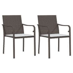 Petromila vidaXL Záhradné stoličky s vankúšmi 2 ks hnedé 56x59x84 cm polyratan