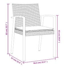 Petromila vidaXL Záhradné stoličky s vankúšmi 6 ks hnedé 56,5x57x83 cm polyratan