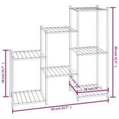 Vidaxl Stojan na kvety 83x25x80 cm čierny kovový