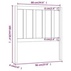 Vidaxl Čelo postele čierne 96x4x100 cm masívna borovica