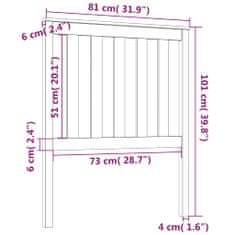 Vidaxl Čelo postele biele 81x6x101 cm masívna borovica