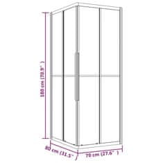 Vidaxl Sprchový kút matné ESG 80x70x180 cm čierny