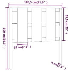 Vidaxl Čelo postele biele 105,5x4x100 cm masívna borovica