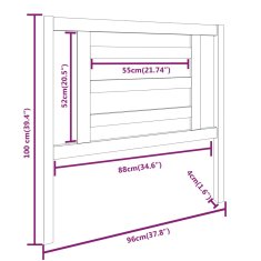 Vidaxl Čelo postele biele 96x4x100 cm masívna borovica