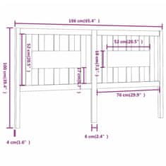 Vidaxl Čelo postele medovo-hnedé 166x4x100 cm masívna borovica
