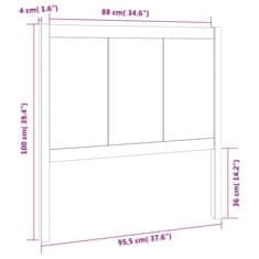 Vidaxl Čelo postele 95,5x4x100 cm masívna borovica