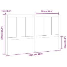 Vidaxl Čelo postele 205,5x4x100 cm masívna borovica