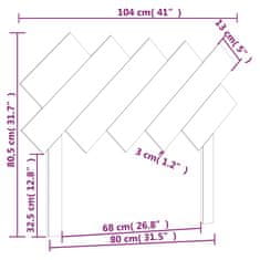 Vidaxl Čelo postele medovohnedé 104x3x80,5 cm masívna borovica