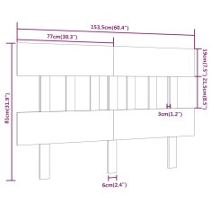 Vidaxl Čelo postele medovohnedé 153,5x3x81 cm masívna borovica