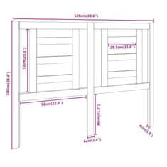 Vidaxl Čelo postele medovo-hnedé 126x4x100 cm masívna borovica
