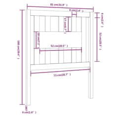 Vidaxl Čelo postele medovohnedé 81x4x100 cm masívna borovica