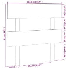 Vidaxl Čelo postele čierne 103,5x3x81 cm masívna borovica