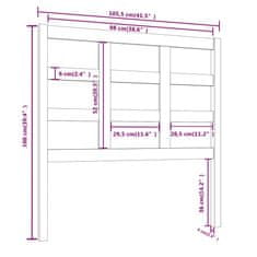 Vidaxl Čelo postele čierne 105,5x4x100 cm masívna borovica