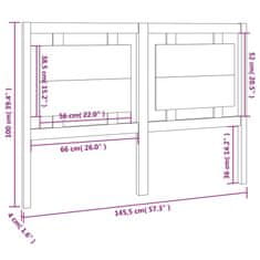 Vidaxl Čelo postele 145,5x4x100 cm masívna borovica