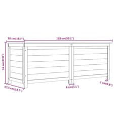 Vidaxl Vonkajší box na vankúše hnedý 150x50x56 cm jedľový masív