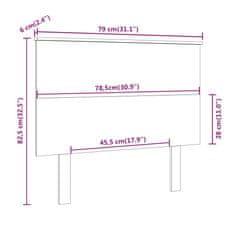 Vidaxl Čelo postele biele 79x6x82,5 cm masívna borovica