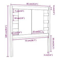 Vidaxl Čelo postele biele 81x4x100 cm masívna borovica