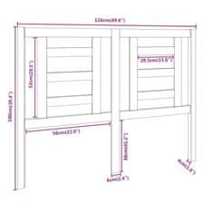 Vidaxl Čelo postele biele 126x4x100 cm masívna borovica