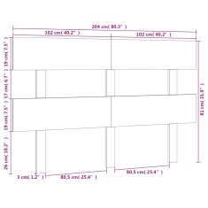 Vidaxl Čelo postele medovohnedé 204x3x81 cm masívna borovica