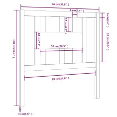 Vidaxl Čelo postele medovohnedé 96x4x100 cm masívna borovica