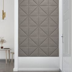 Vidaxl Nástenné panely 12 ks bledosivé 30x30 cm zamatové 0,54 m²