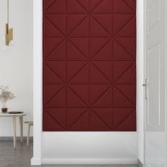 Vidaxl Nástenné panely 12 ks vínovo-červené 30x30 cm látkové 0,54 m²